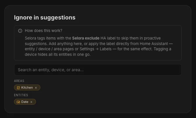 Ignore in suggestions panel with areas and entities