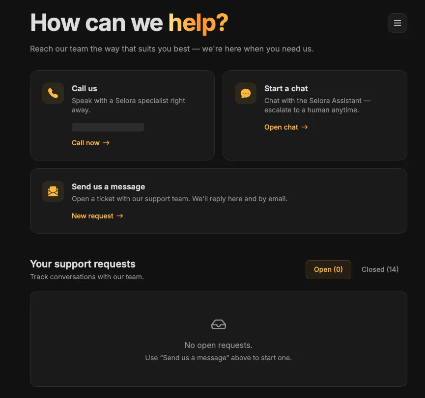Selora Support: Reach Our Team From Inside Home Assistant