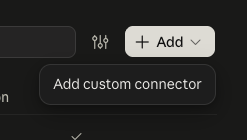 Add custom connector in Claude’s Connectors settings