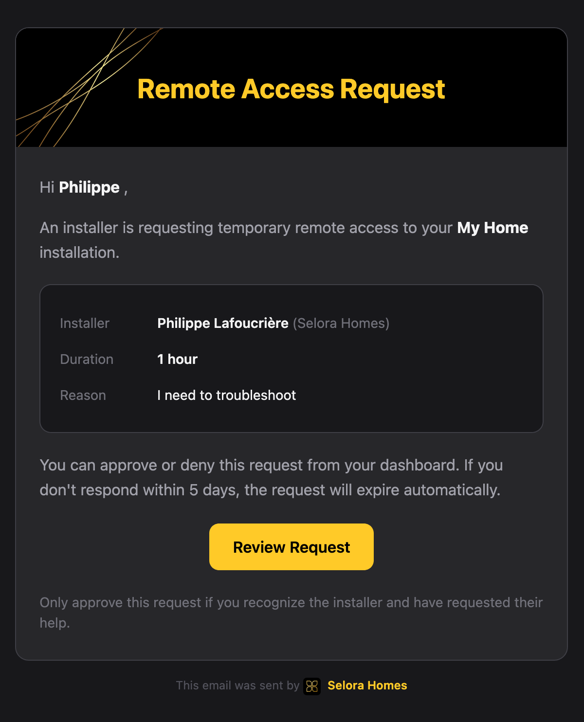 Homeowner Email Notification