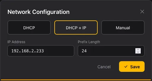 Network Configuration Dialog