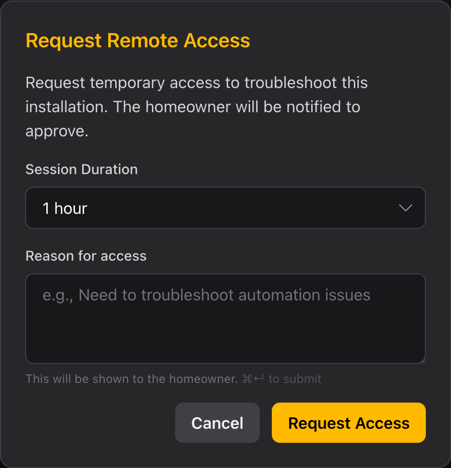 Request Remote Access Form