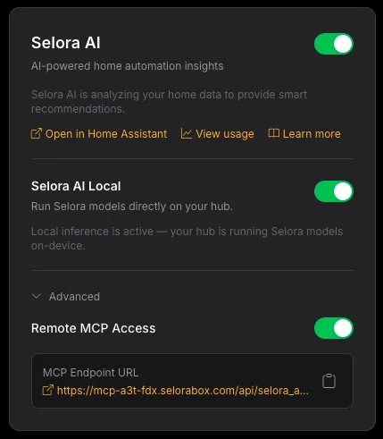 Enable Selora AI Local from your Selora Homes account